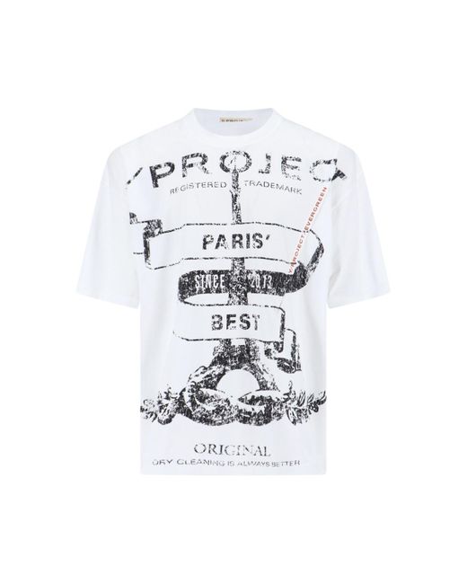 Y. Project White Printed T-shirt for men