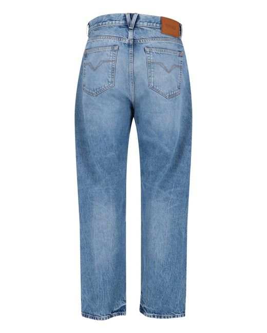 Versace Blue Straight Jeans for men