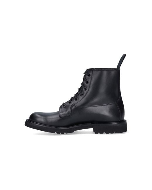 Tricker's Black 'Burford' Derby Ankle Boots for men
