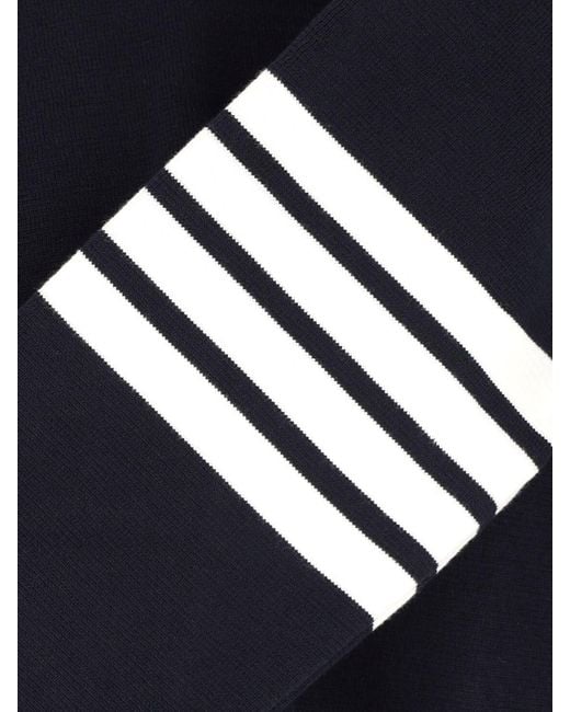 Thom Browne Blue 4 Bar Ribbed Sweater for men
