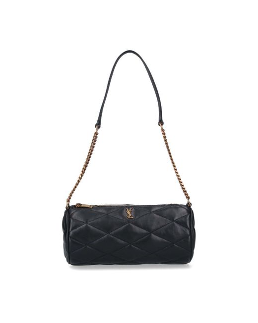 Saint Laurent Black Sade Cylindrical Mini Purse