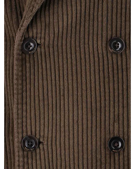 Blazer In Velluto A Coste di Boglioli in Brown da Uomo