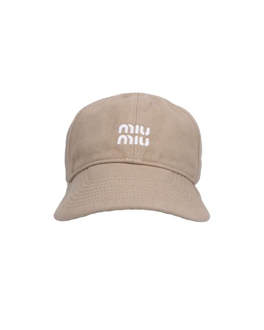 Miu Miu Natural Baseball Cap Logo