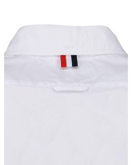 Thom Browne White Hector Trophy Embroidered Cotton Shirt