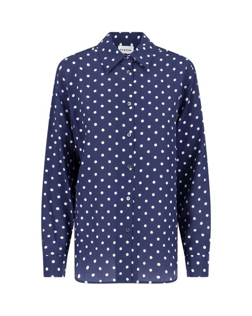 P.A.R.O.S.H. Blue Polka Dot Shirt