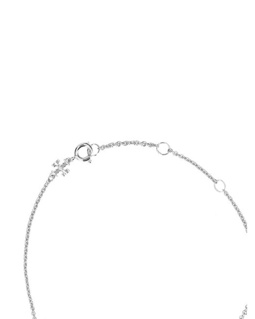 Tory Burch White Bracelet With Rhinestones "Miller"