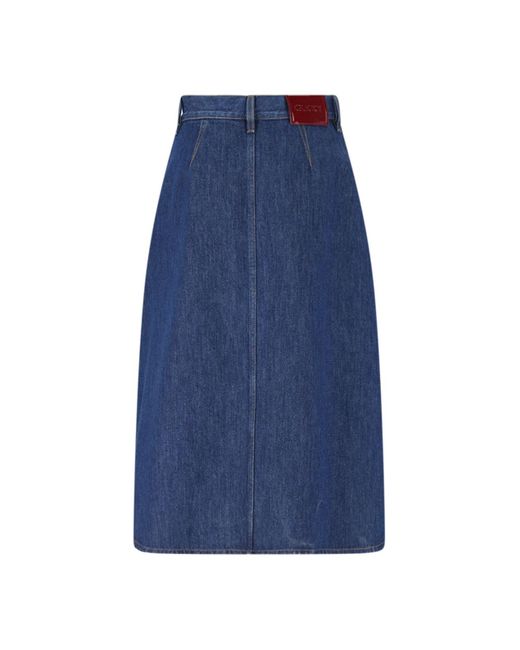 Gonna Midi In Denim di Gucci in Blue