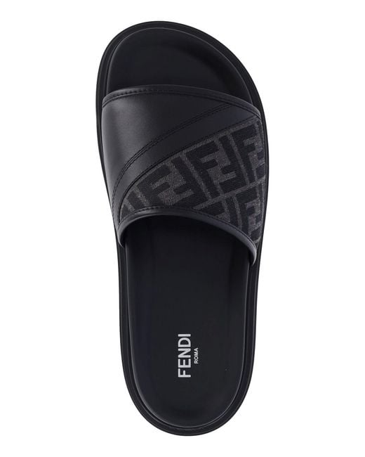 Fendi Blue 'Ff' Sandals for men