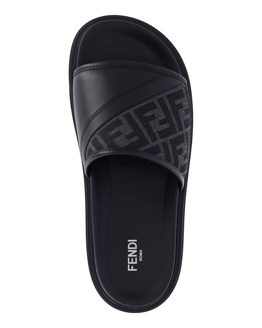 Fendi Blue 'Ff' Sandals for men