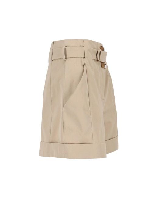 Balmain Natural Cotton Gabardine Shorts