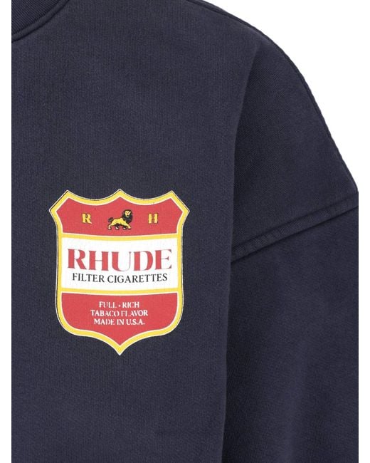 Rhude Blue Sweatshirt “Filatro Crest Ls” for men