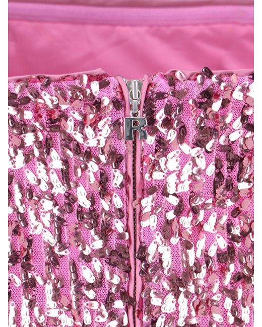 ROTATE BIRGER CHRISTENSEN Pink Sequin Crop Top