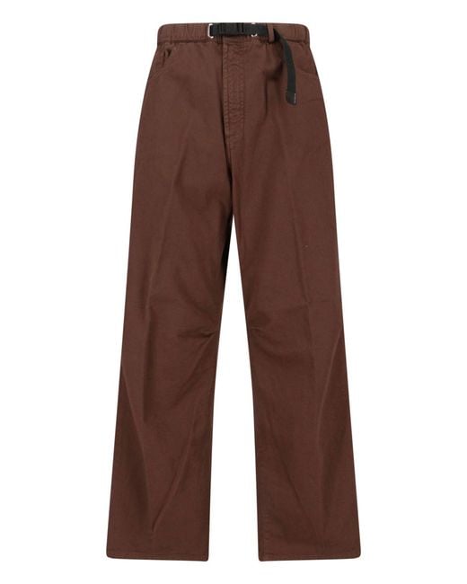 White Sand Brown Wide Waist Pants for men