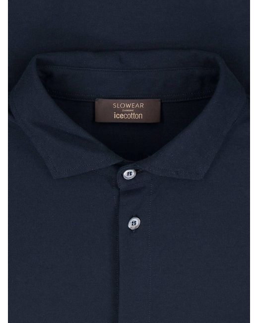 Zanone Blue Cotton Shirt for men