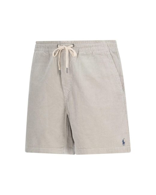 Polo Ralph Lauren White Ribbed Shorts for men