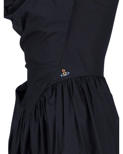 Vivienne Westwood Black Structured Bodice Dress With Square Neckline