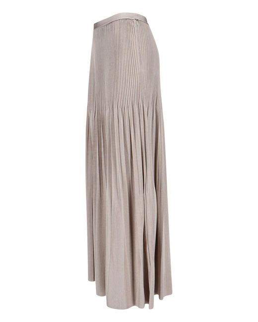 Giorgio Armani Gray Pleated Maxi Skirt
