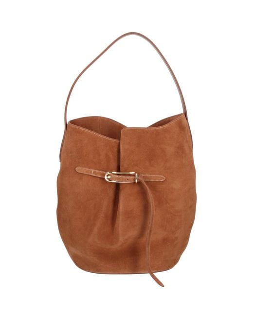 Liffner Brown Large Bucket Bag "Belted Bag"