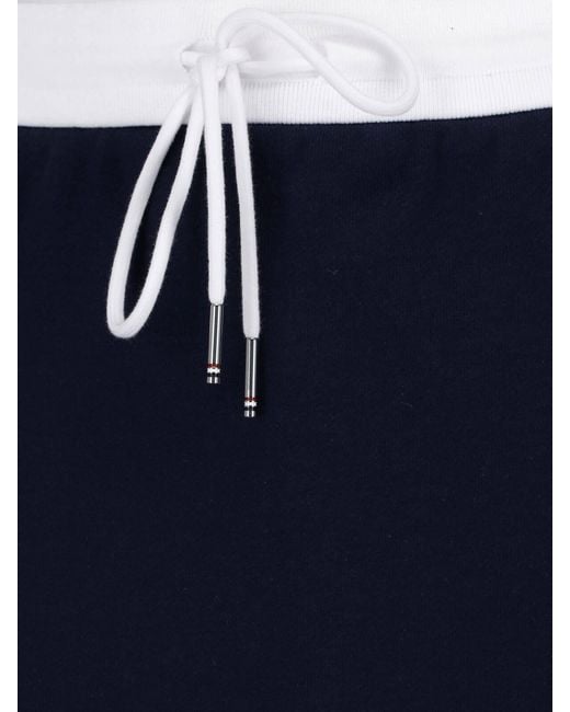 Thom Browne Blue Pleated Structured Mini Skirt
