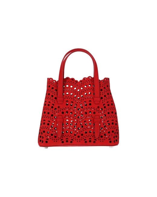 Alaïa Red Tote Bag “Mina 20”
