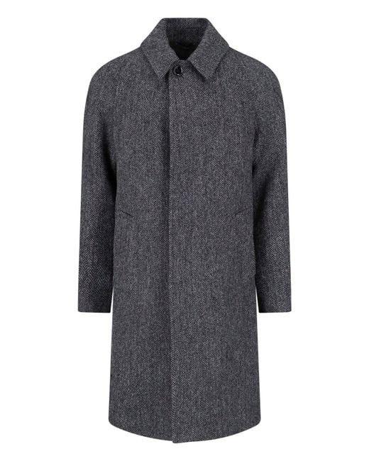 Lardini Gray Wool Coat for men