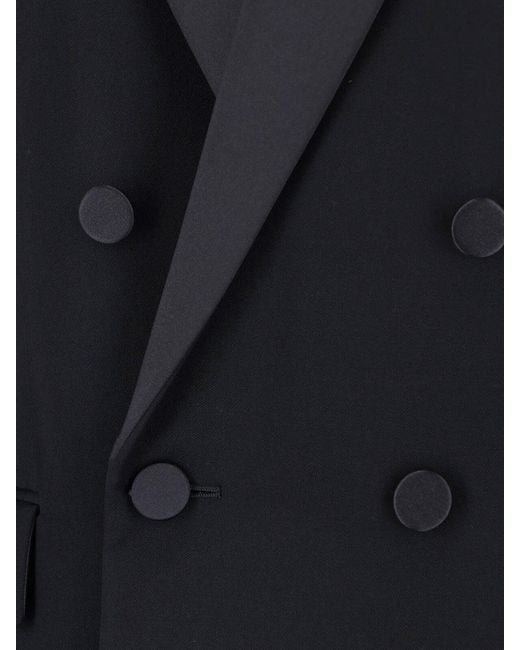 Saint Laurent Blue Double-Breasted Wool Blazer