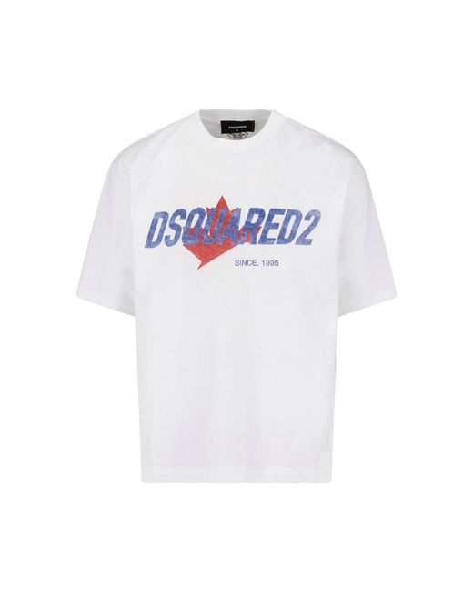 DSquared² White 100% Cotton Crewneck T-Shirt for men