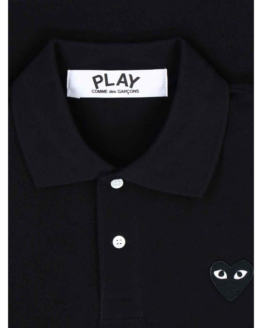 COMME DES GARÇONS PLAY Black Logo Polo Shirt for men