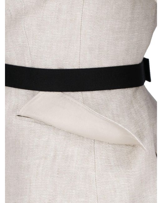 Max Mara White Double-Breasted Linen Drill Blazer