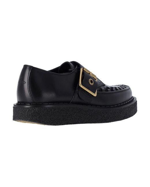 Vivienne Westwood Black Woven Detail Buckle Flat Shoes for men