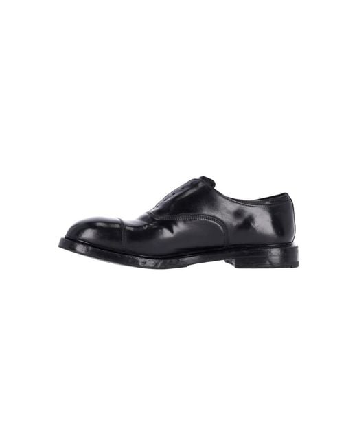Premiata Black Leather Slip-On Derby for men