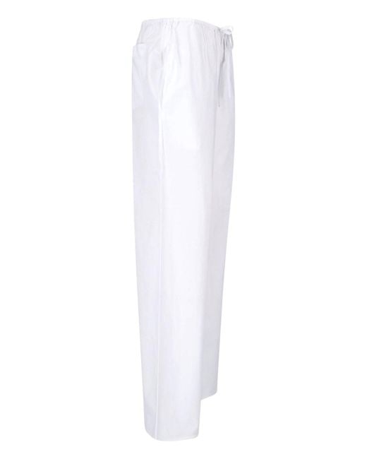 Matteau White Relaxed Wide-Leg Elastic Trousers