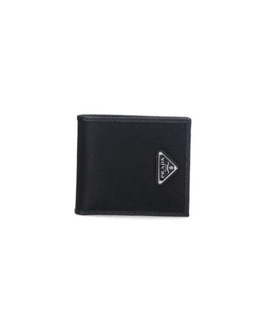 Portafoglio Bifold Logo di Prada in Black da Uomo