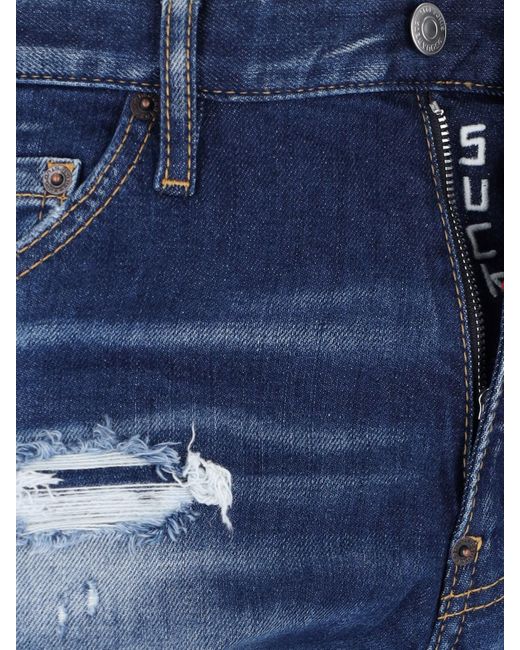 DSquared² Blue Jeans Slim Destroyed for men