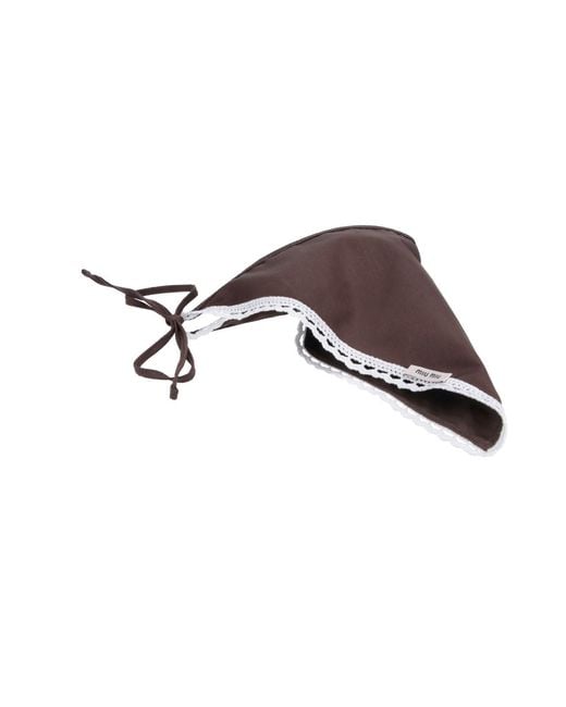 Miu Miu Brown Cotton Headband
