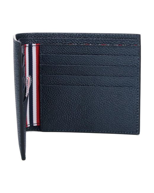 Thom Browne Blue Calf Grain Leather Wallet for men