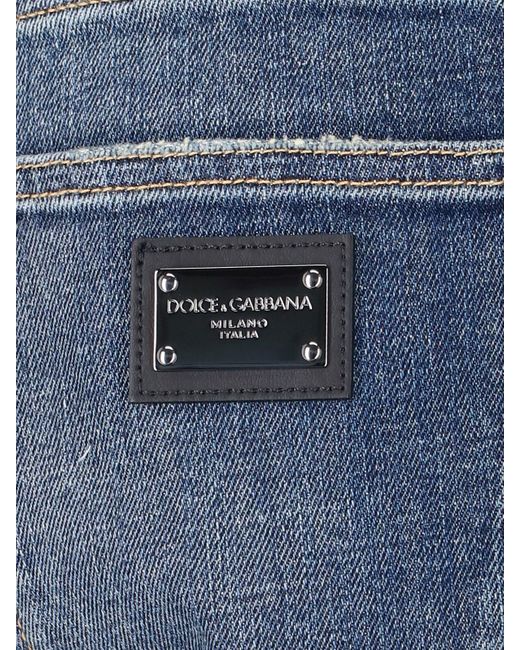 Jeans Dritti Dettagli Usured di Dolce & Gabbana in Blue da Uomo