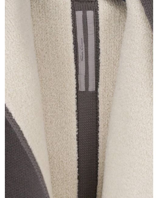 Rick Owens Gray Wool Hooded Jacket