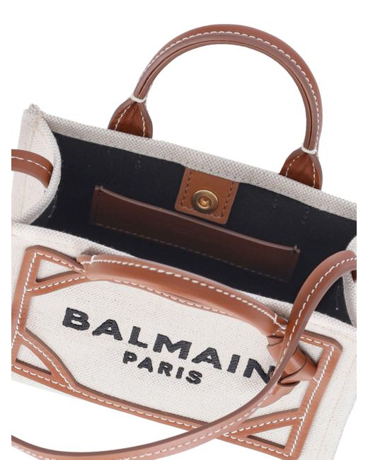Balmain White B-army Mini Tote Bag