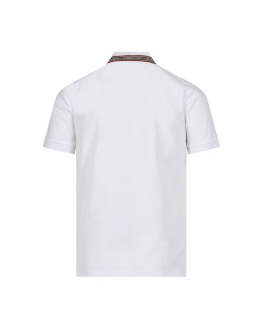 Burberry White Logo Polo Shirt for men