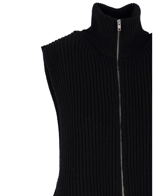 MM6 by Maison Margiela Black Wool Zip Vest