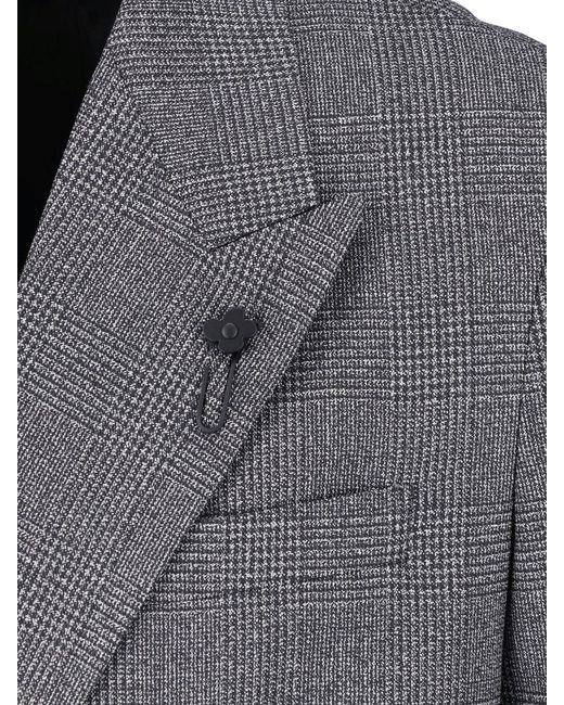 Lardini Gray Double-Breasted Virgin Wool Blazer for men