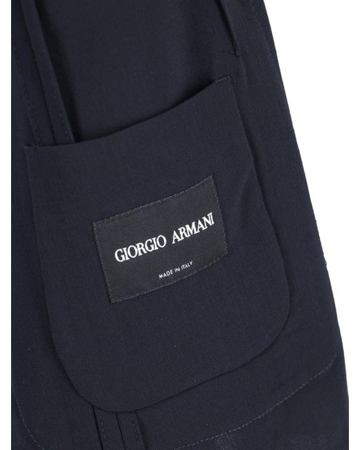 Giorgio Armani Blue Single-breasted Virgin Wool Blazer for men