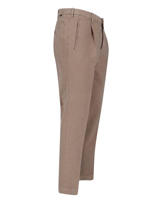 Incotex Gray Straight Cotton Trousers for men