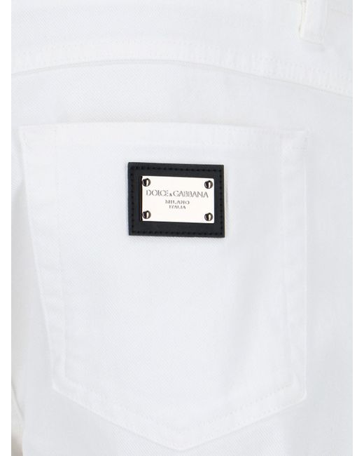 Jeans Stretch di Dolce & Gabbana in White da Uomo