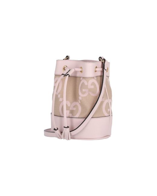 Gucci Pink "jumbo Gg Ophidia" Mini Bucket Bag