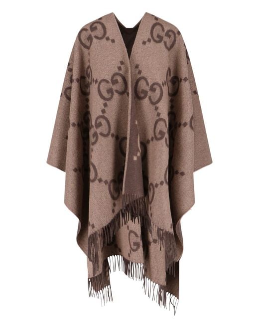 Gucci Brown Reversible Cape "Jumbo Gg"