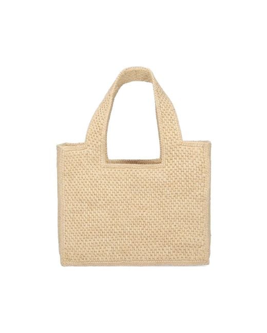 Loewe White Paula's Ibiza Small Tote Bag "Font"