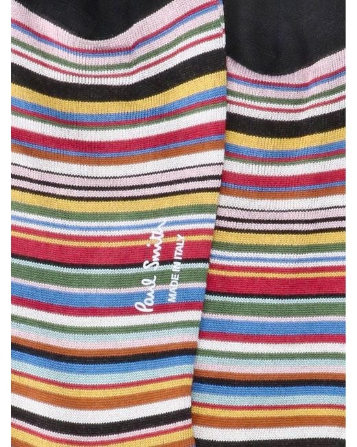 Paul Smith White Striped Socks for men