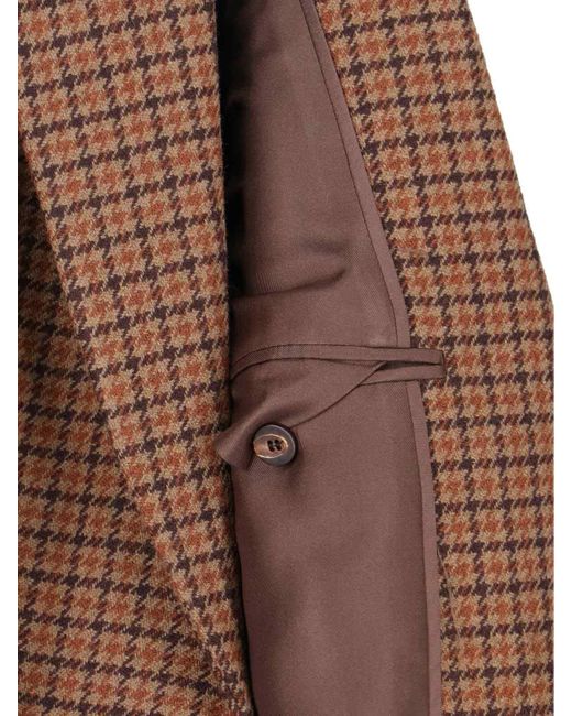 Chloé Brown Checked Wool-Blend Blazer